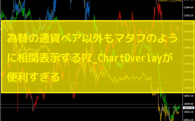 為替の通貨ペア以外もマタフのように相関表示するPZ_ChartOverlayが便利すぎる