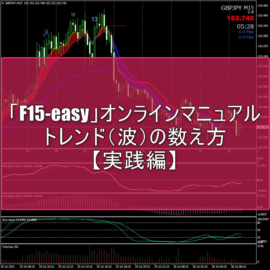 「F15-easy」オンラインマニュアル：トレンド（波）の数え方【実践編】