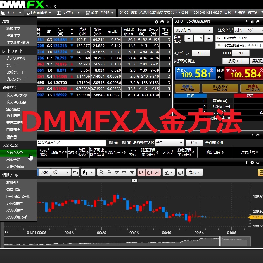 DMMFX口座への入金方法を解説