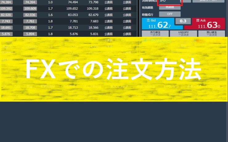 FXでの基本的な注文方法