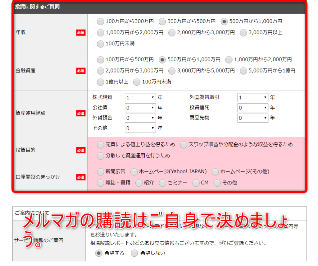 投資に関する内容