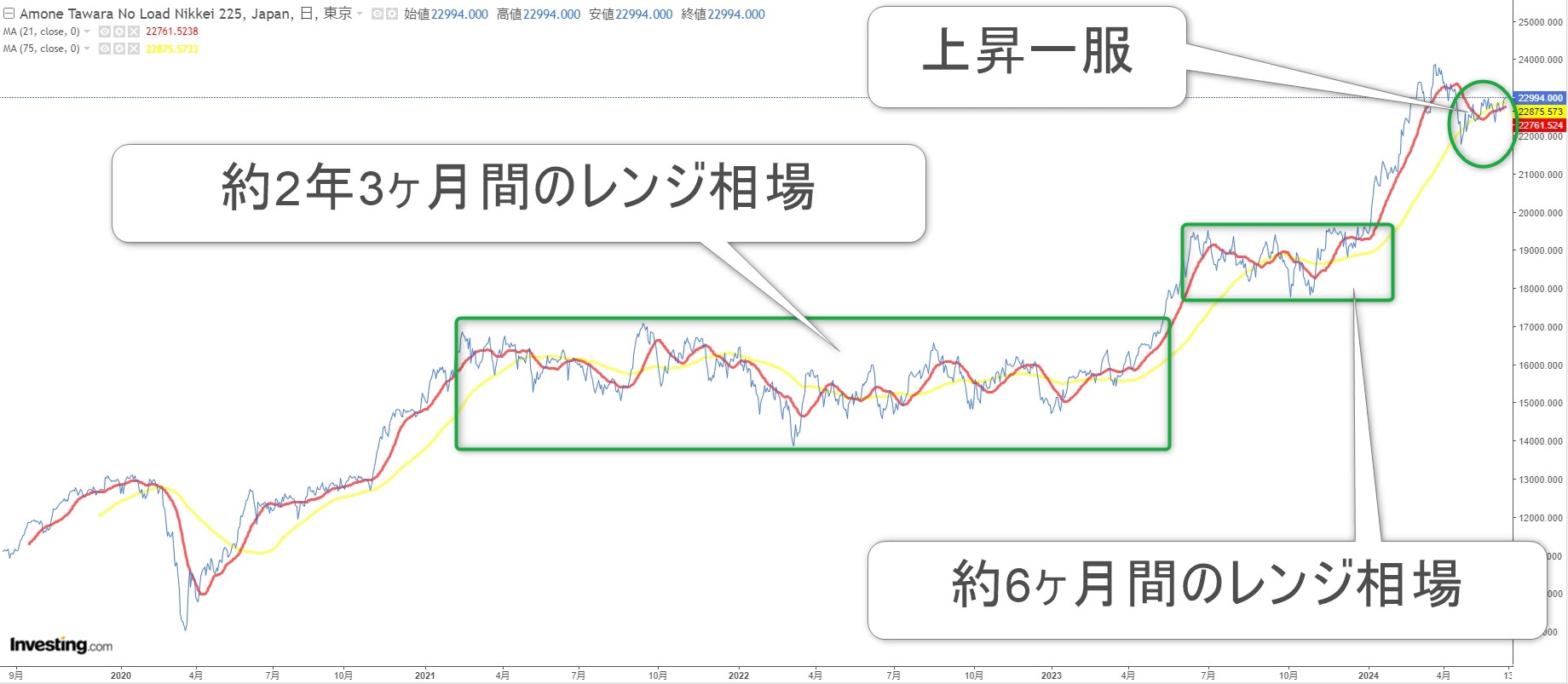 たわらノーロード日経225のチャート