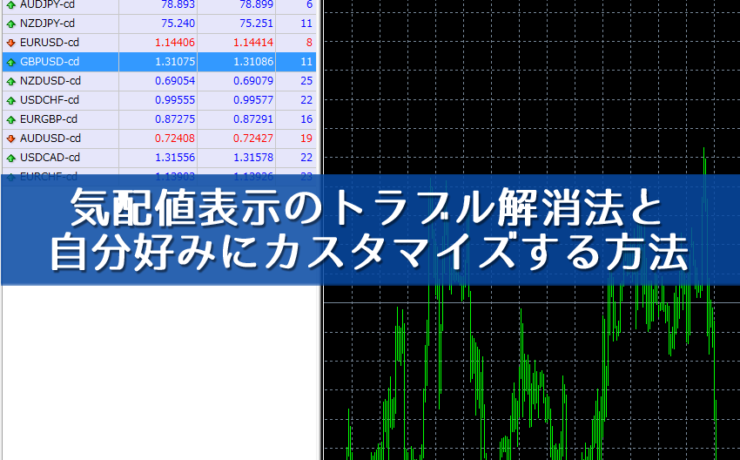 気配値表示が消えた！表示できない！といったトラブル解消法とカスタマイズ法について