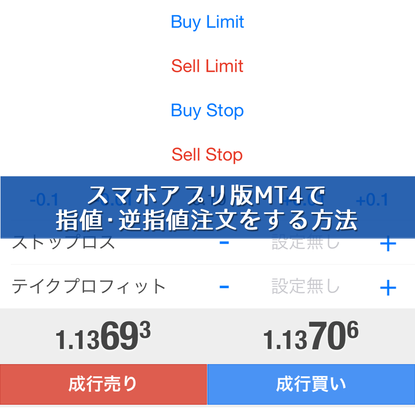 スマホアプリ版MT4で指値・逆指値注文をする方法