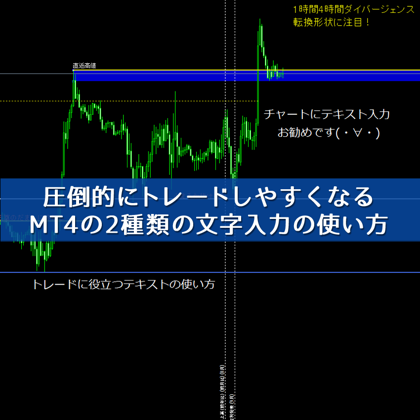 MT4のチャート上に文字を書き込む2つのツールの使い分け