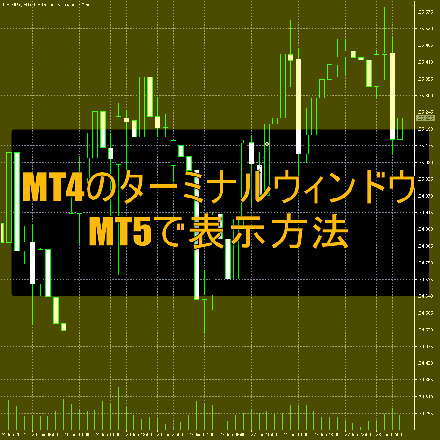 MT4のターミナルウィンドウをMT5で表示方法